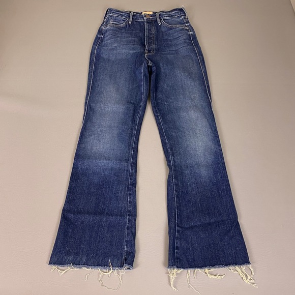 MOTHER Denim - Mother The Tripper Weekender Fray Jeans Size 24 Roasting Nuts Flare Raw Hem